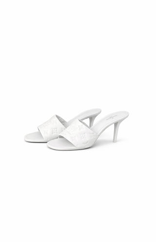 Louis Vuitton White Logo Mules Size 38