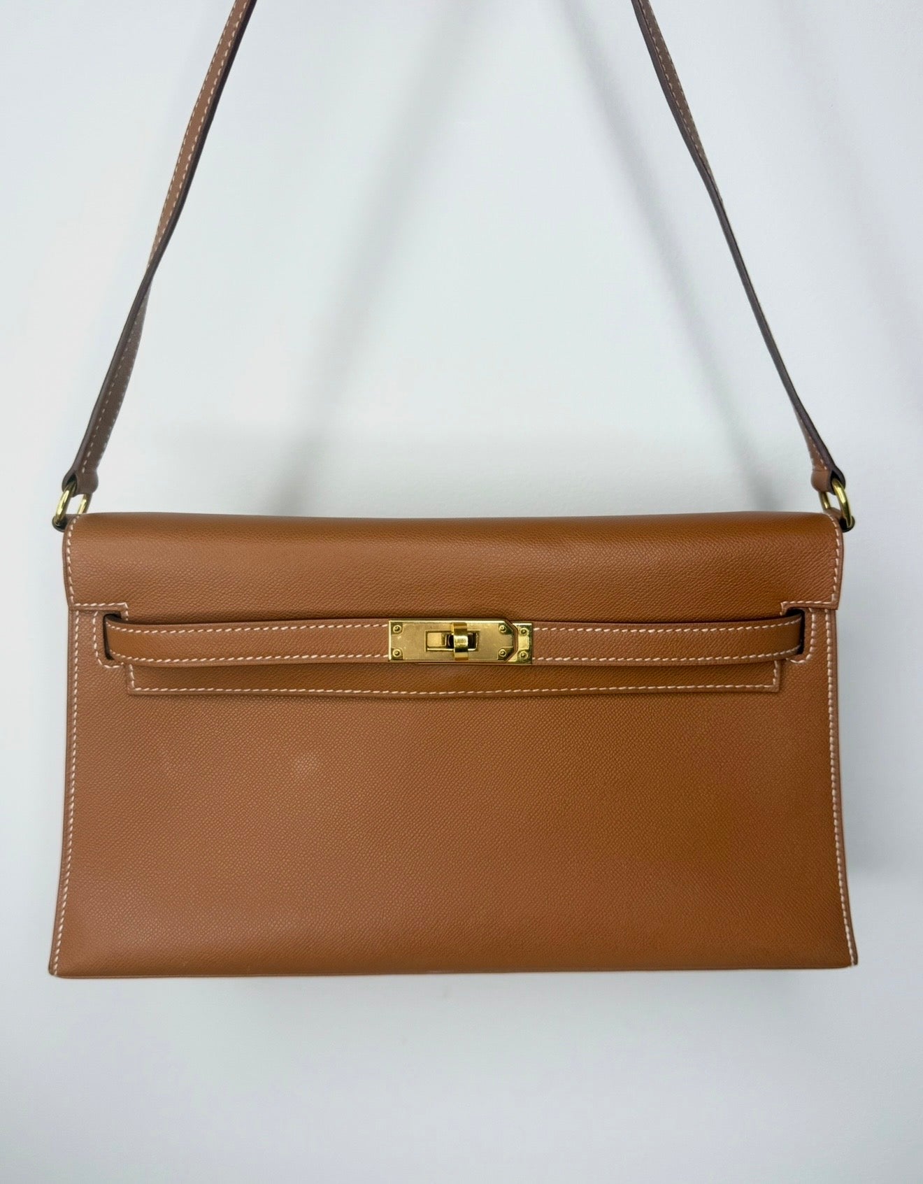 Gold Kelly Elan Madam Calfskin Shoulder Bag