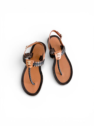 Chanel leather Thong Sandals BRAND NEW  Size 39.5