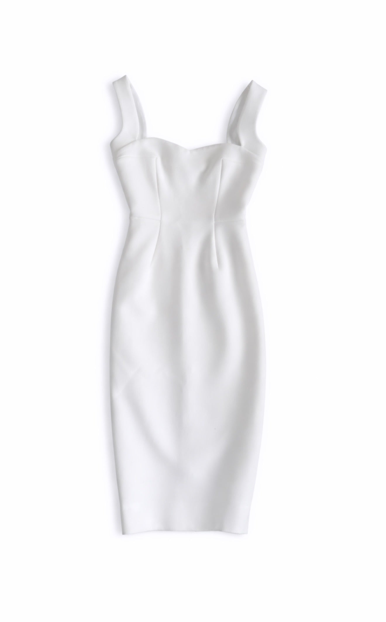 Victoria Beckham White Sweetheart Midi Dress Size 8