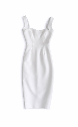 Victoria Beckham White Sweetheart Midi Dress Size 8