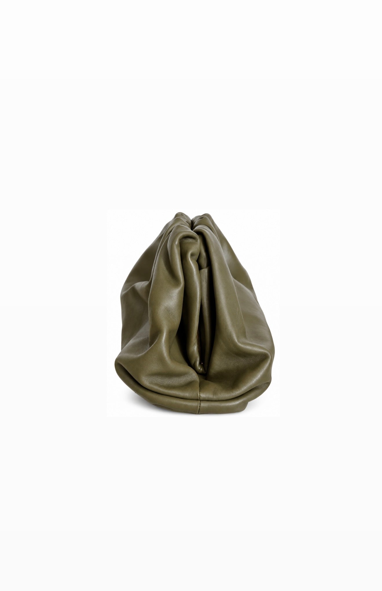 Bottega Khaki Large Pouch Clutch Bag