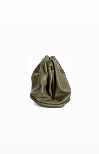 Bottega Khaki Large Pouch Clutch Bag