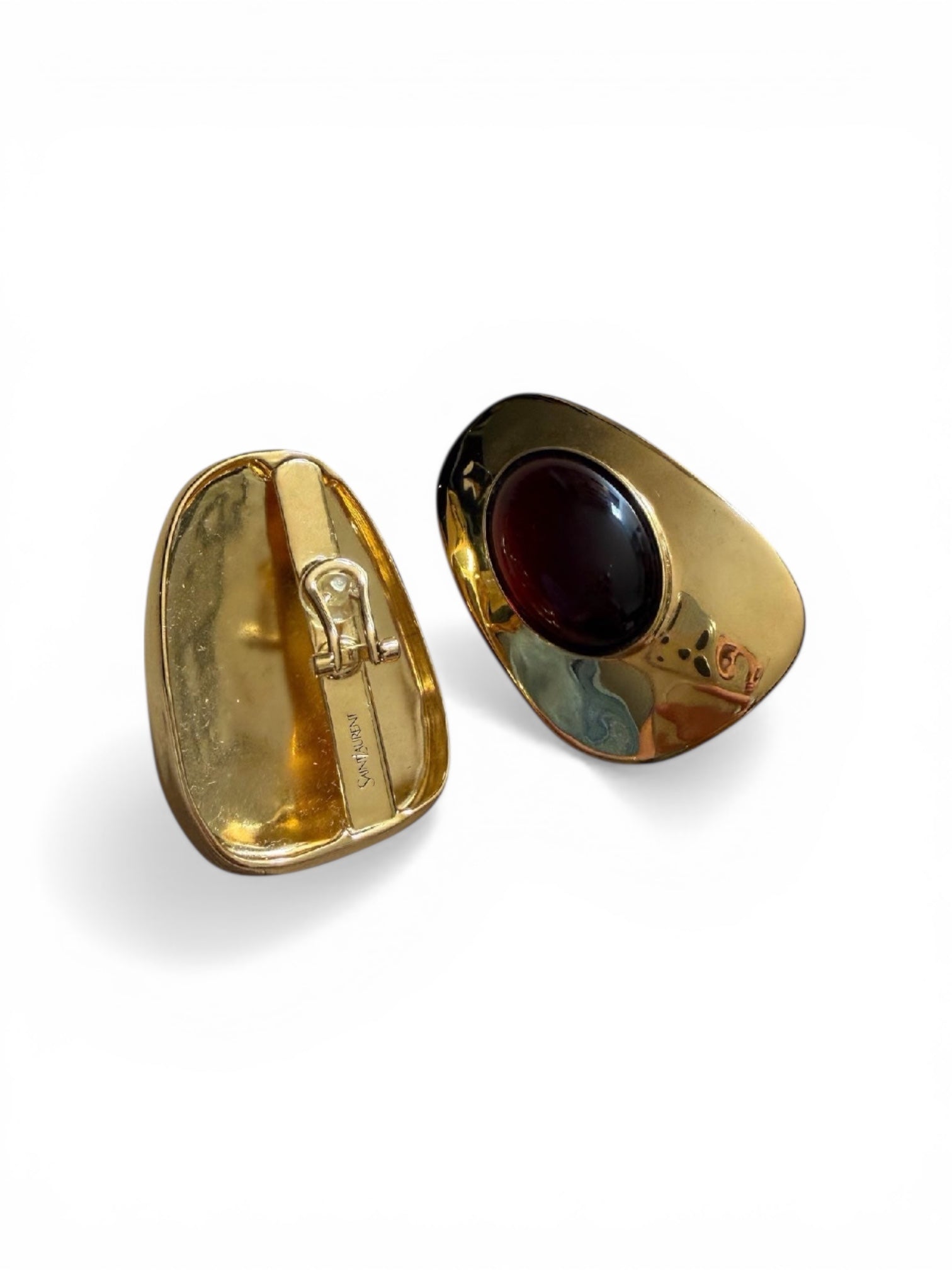 YSL Vintage Gold & Red Earrings