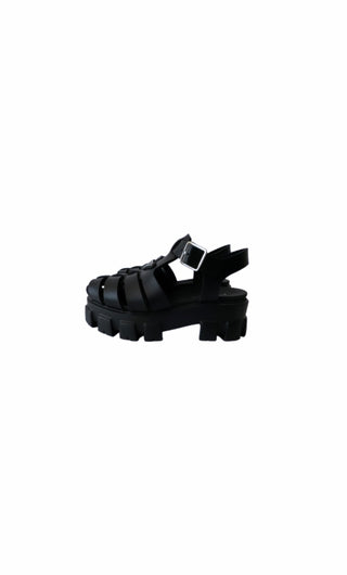 Black Rubber Monolith Platform Sandals