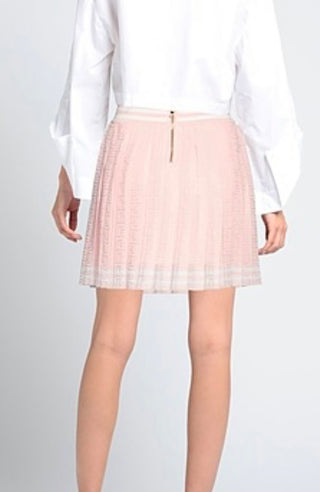 Pink PB Monogram Jacquard Pleated Skirt