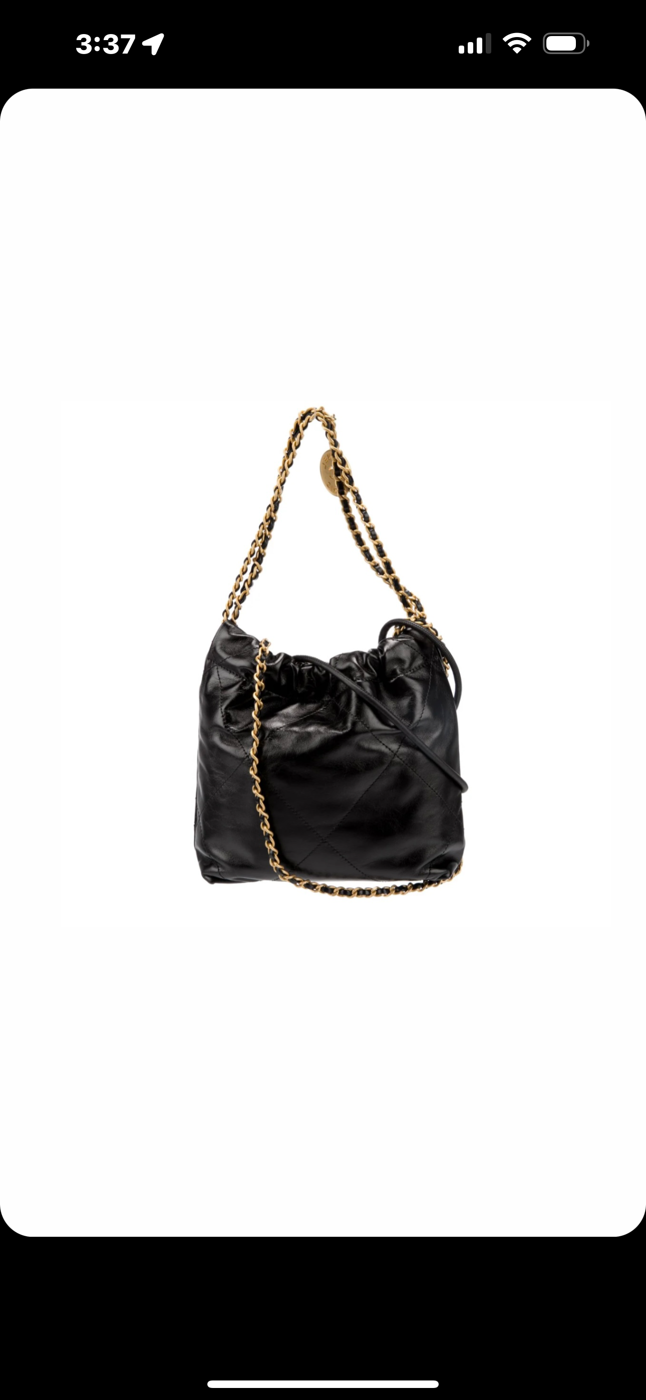 Black Calfskin Mini 22 Hobo Bag