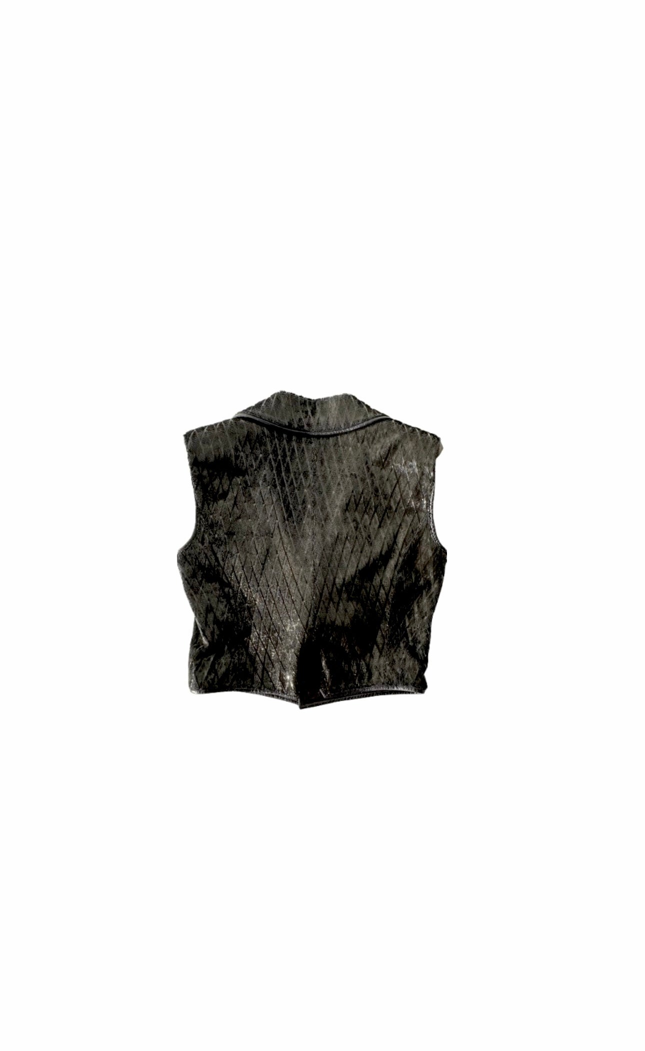 Navy / Black Laser Cut Lambskin Vest