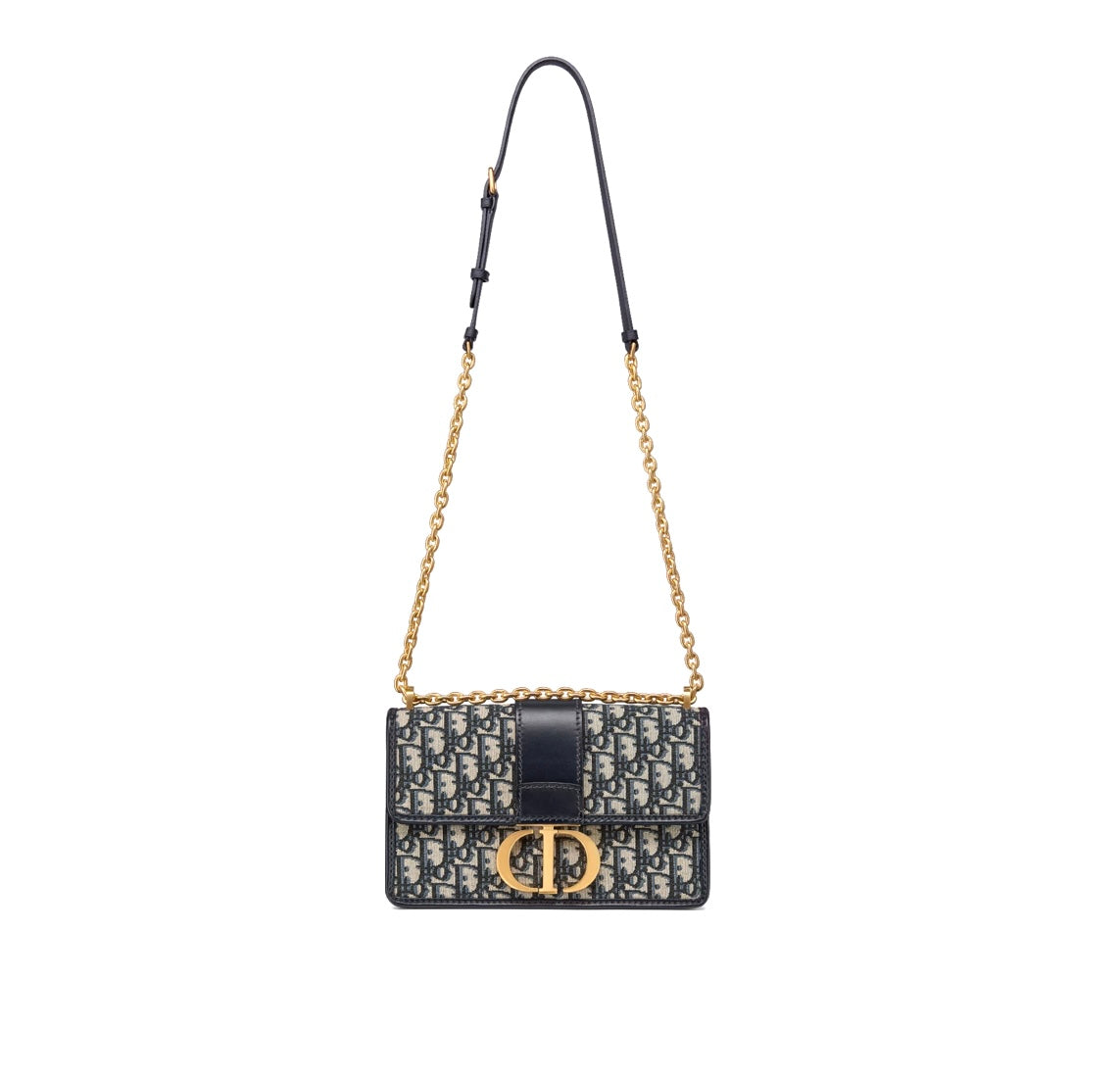 30 Montaigne Blue Dior Oblique Jacquard Chain Bag