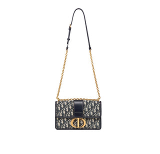 30 Montaigne Blue Dior Oblique Jacquard Chain Bag