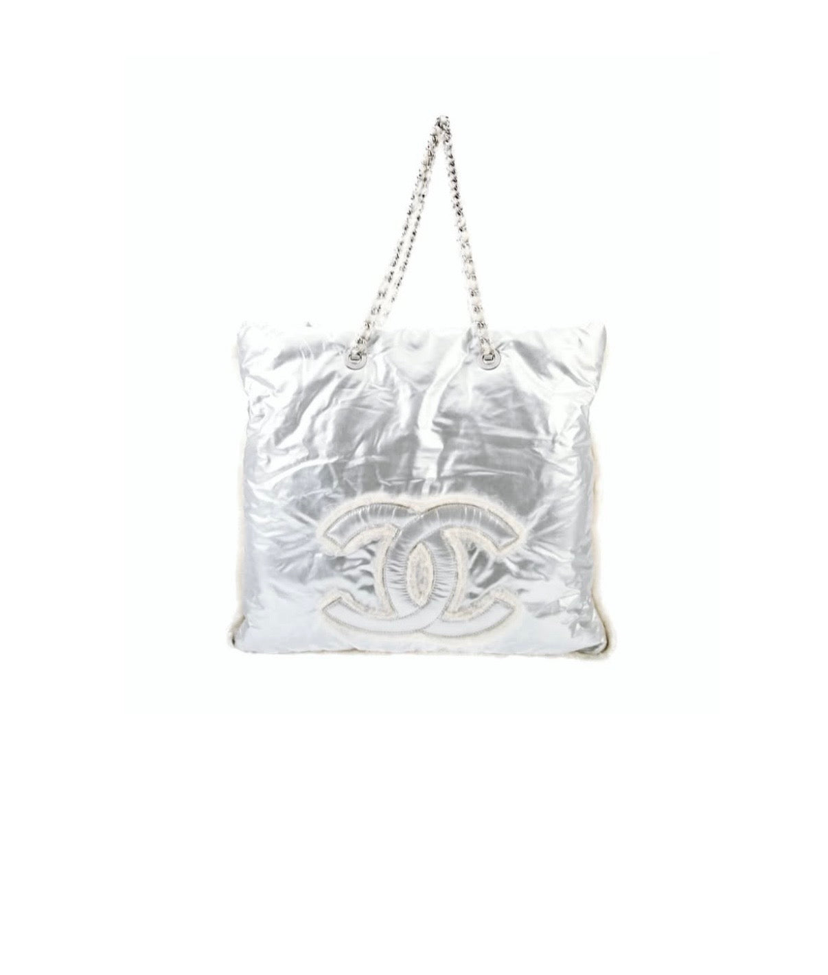 Chanel Silver Polar Vinyl Tote