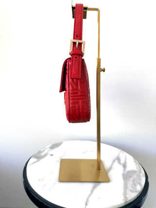 FENDI Red Vintage Monogrammed Mama  Baguette