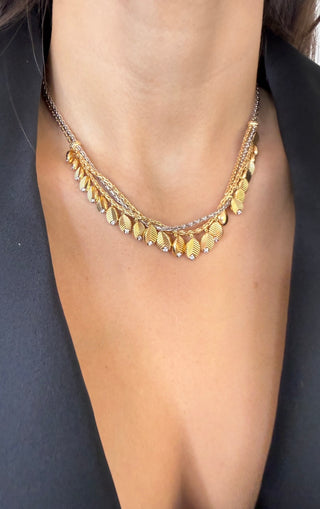 Yellow Gold & White Gold Grain De Cafe Diamonds Necklace