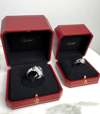 White Gold Panthere De Cartier Diamond / Emerald & Onyx Ring