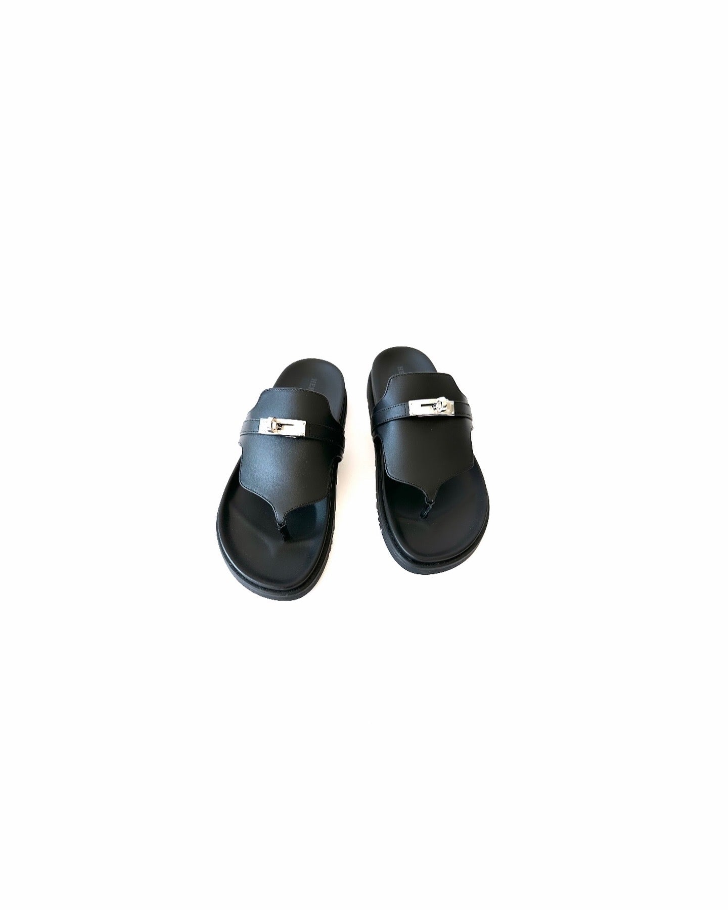 Black Leather Empire Sandals