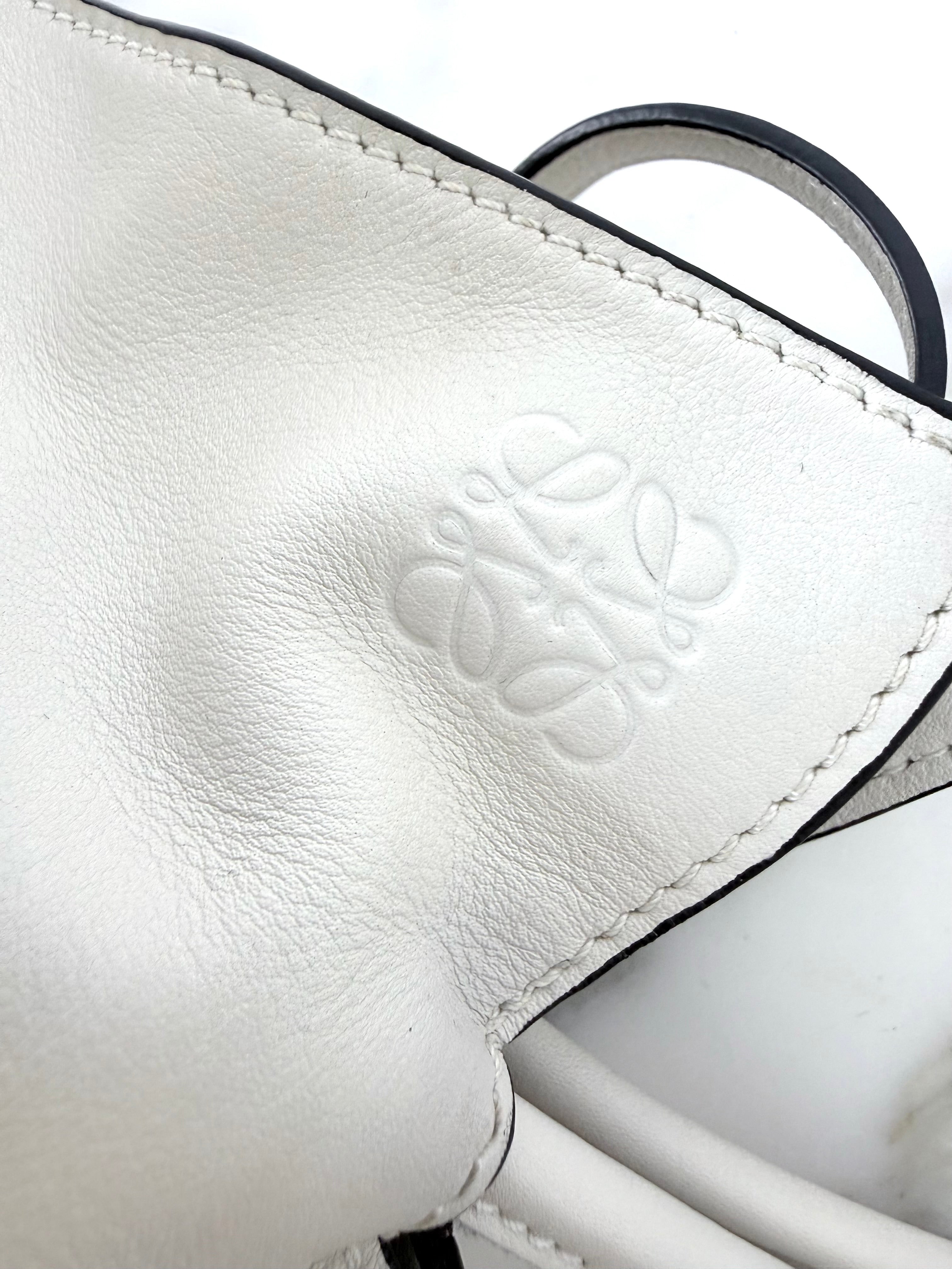 Loewe Dusty White Flamenco Clutch w Strap Excellent Condition