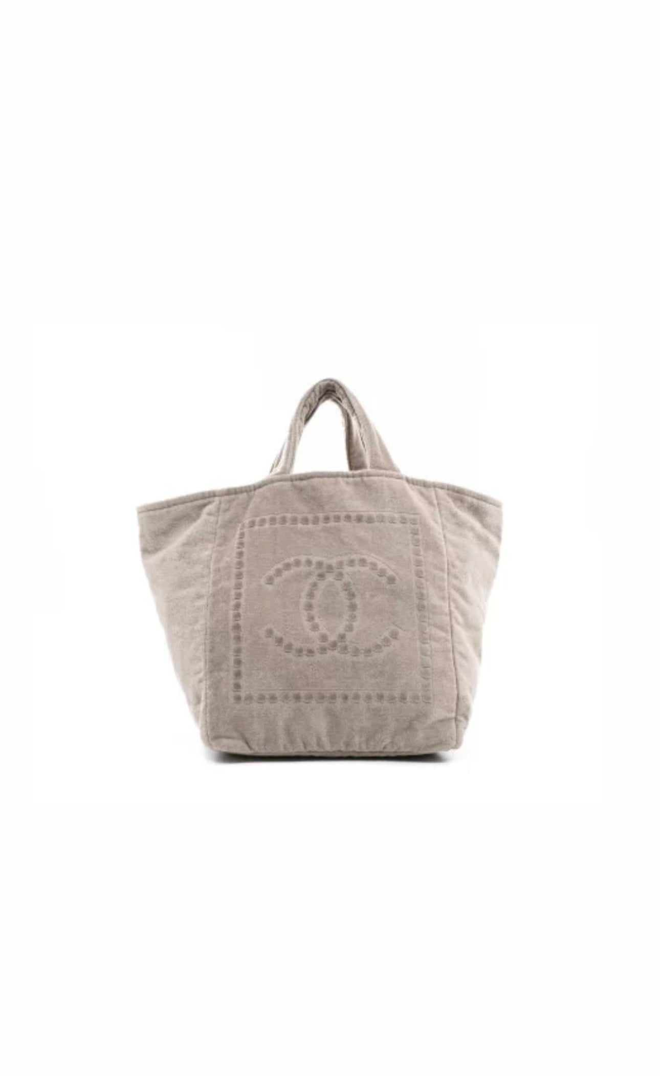 Beige Terry Towel Beach Bag With 2 x Towels