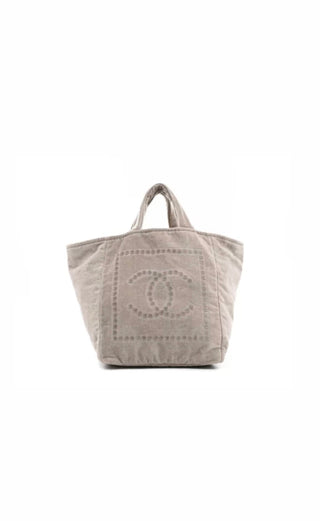 Beige Terry Towel Beach Bag With 2 x Towels