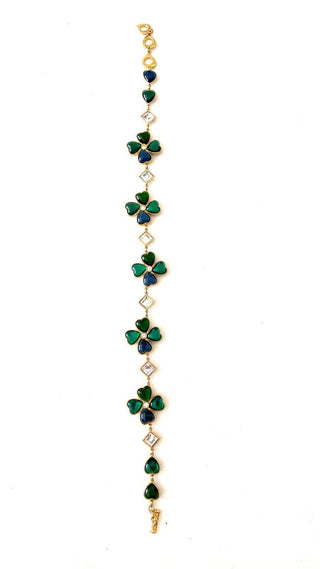 Vintage Jewelled Clover Necklace