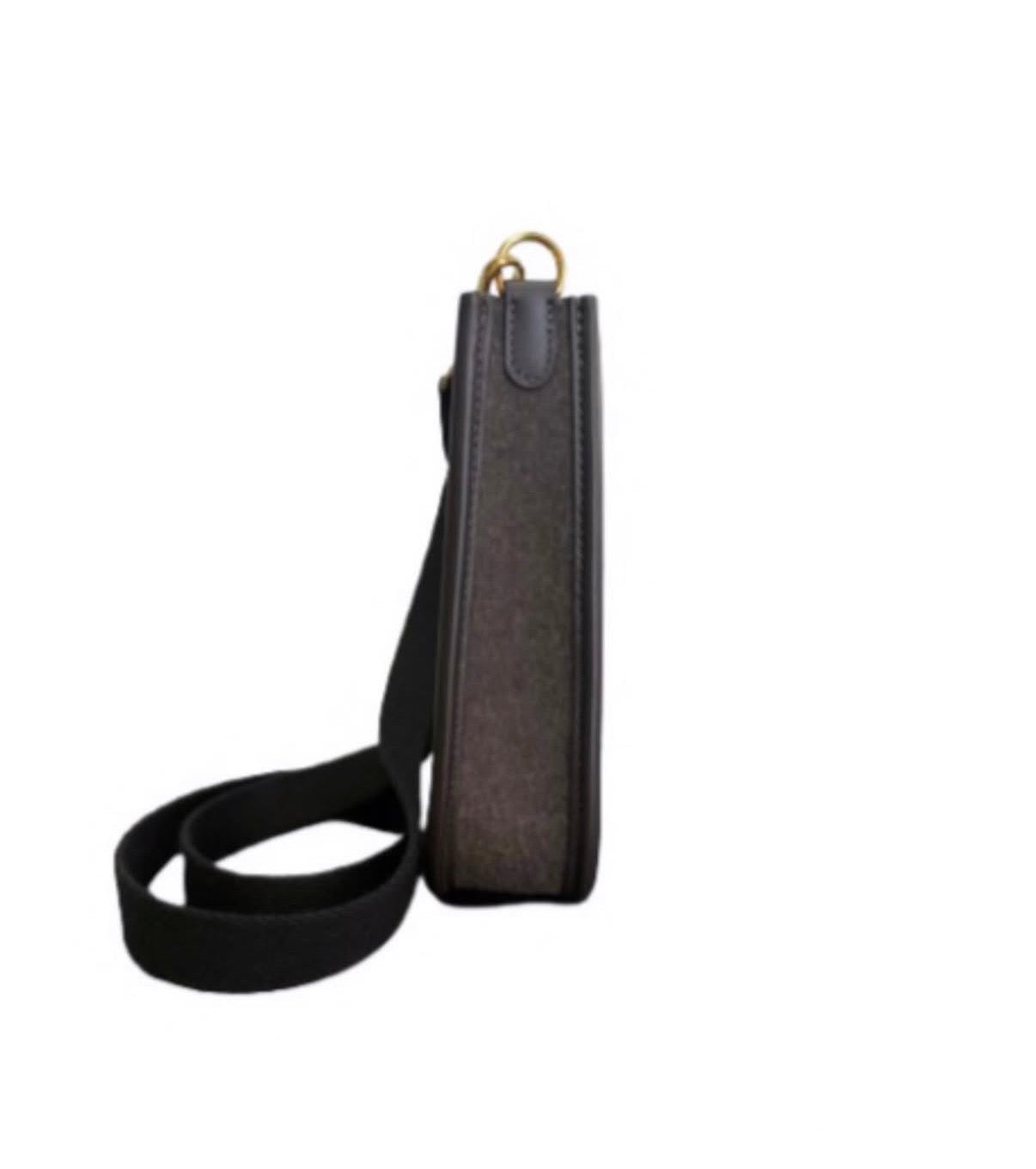 Brown Wool Mini Hermes Crossbody Bag