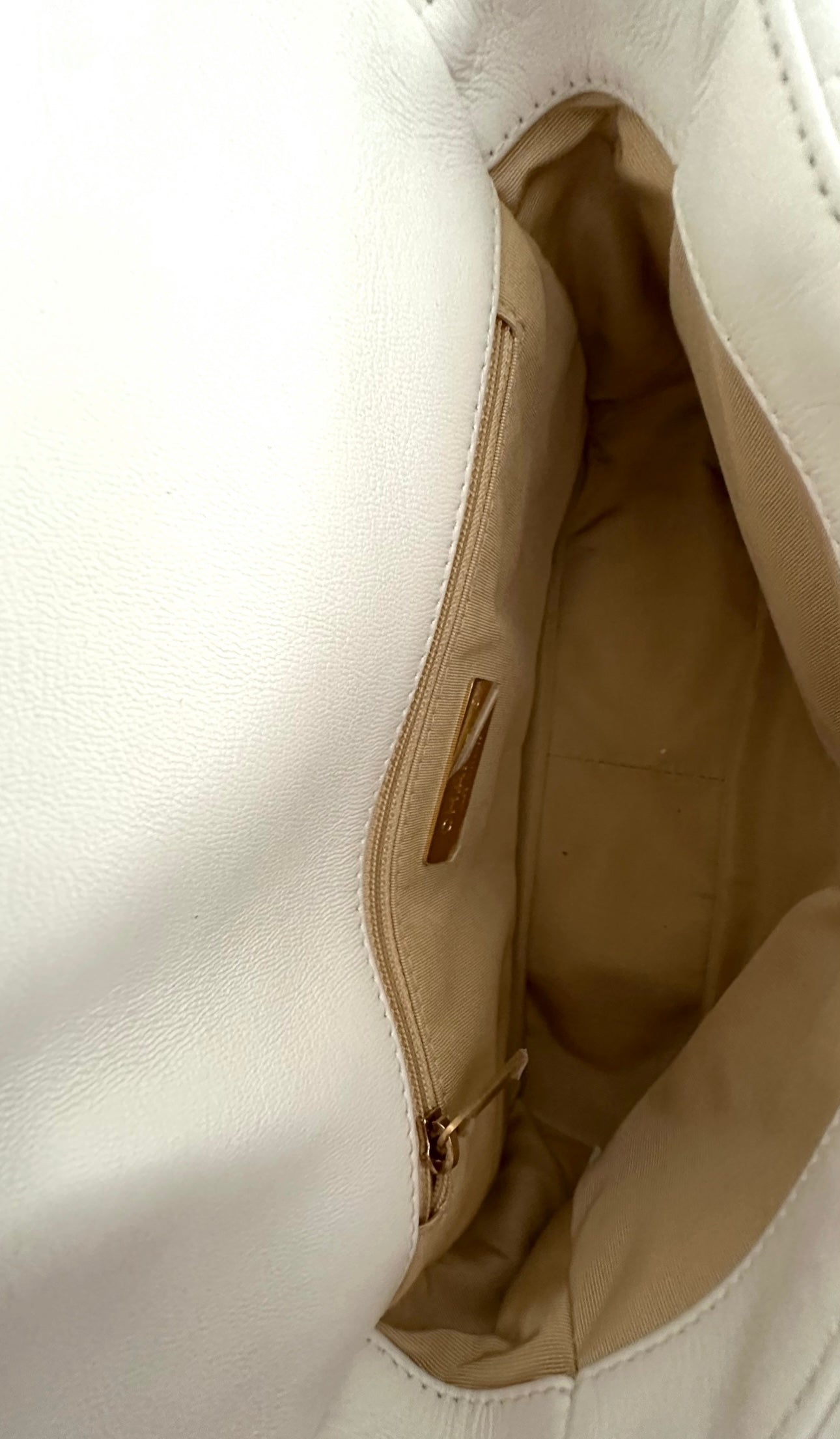 White Chanel 19 Small Flap Bag in Lambskin Leather
