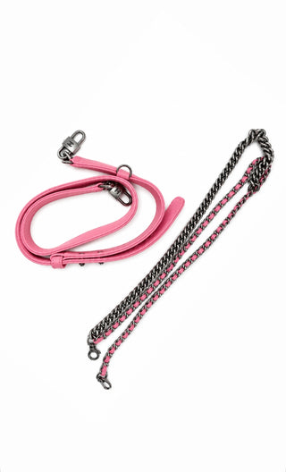Chanel Pink Lambskin Double Carry Waist Chain Flap Bag Excellent Condition