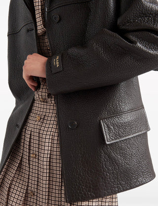 Cedar Brown Nappa Lambskin Leather Jacket Worn Once