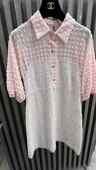 Pink & White, Gingham & Tweed Day Dress
