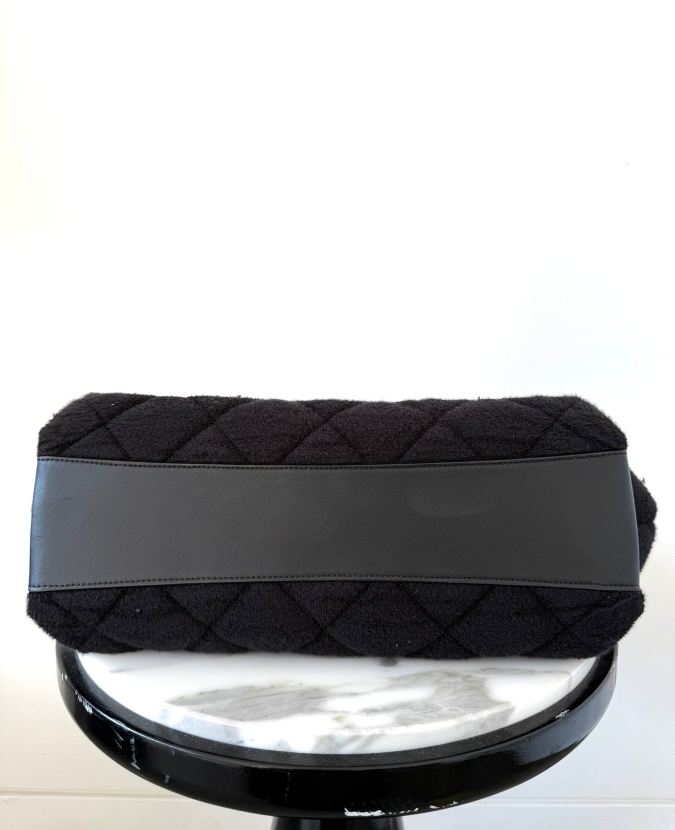 Chanel Black Terry Coco Shopping Tote Excellent Condition