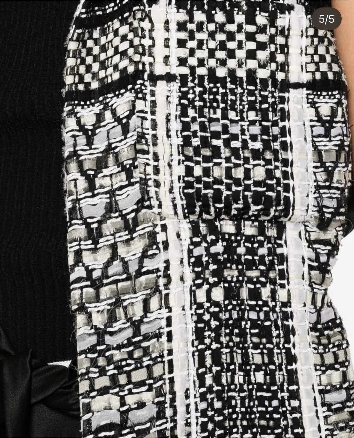 Chanel Black & White Tweed & Satin Waistcoat