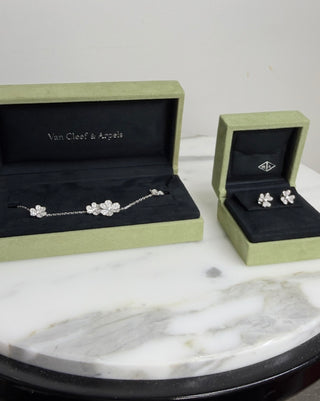Van Cleef & Arpels White Gold 18k Diamond Frivole Mini Model Earrings
