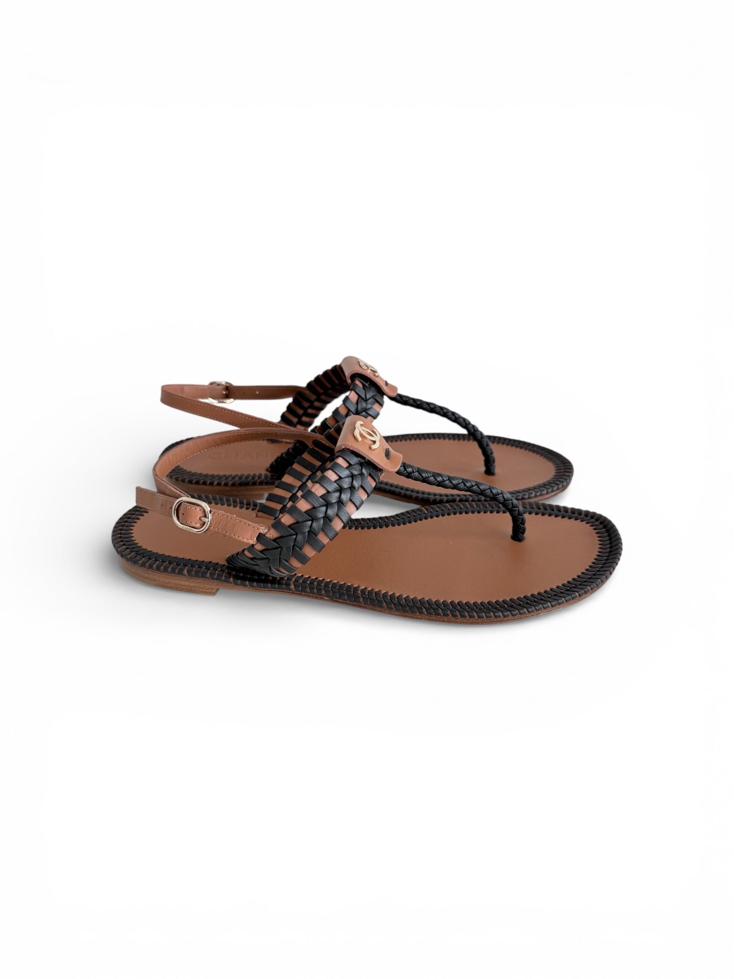 Chanel leather Thong Sandals BRAND NEW  Size 39.5