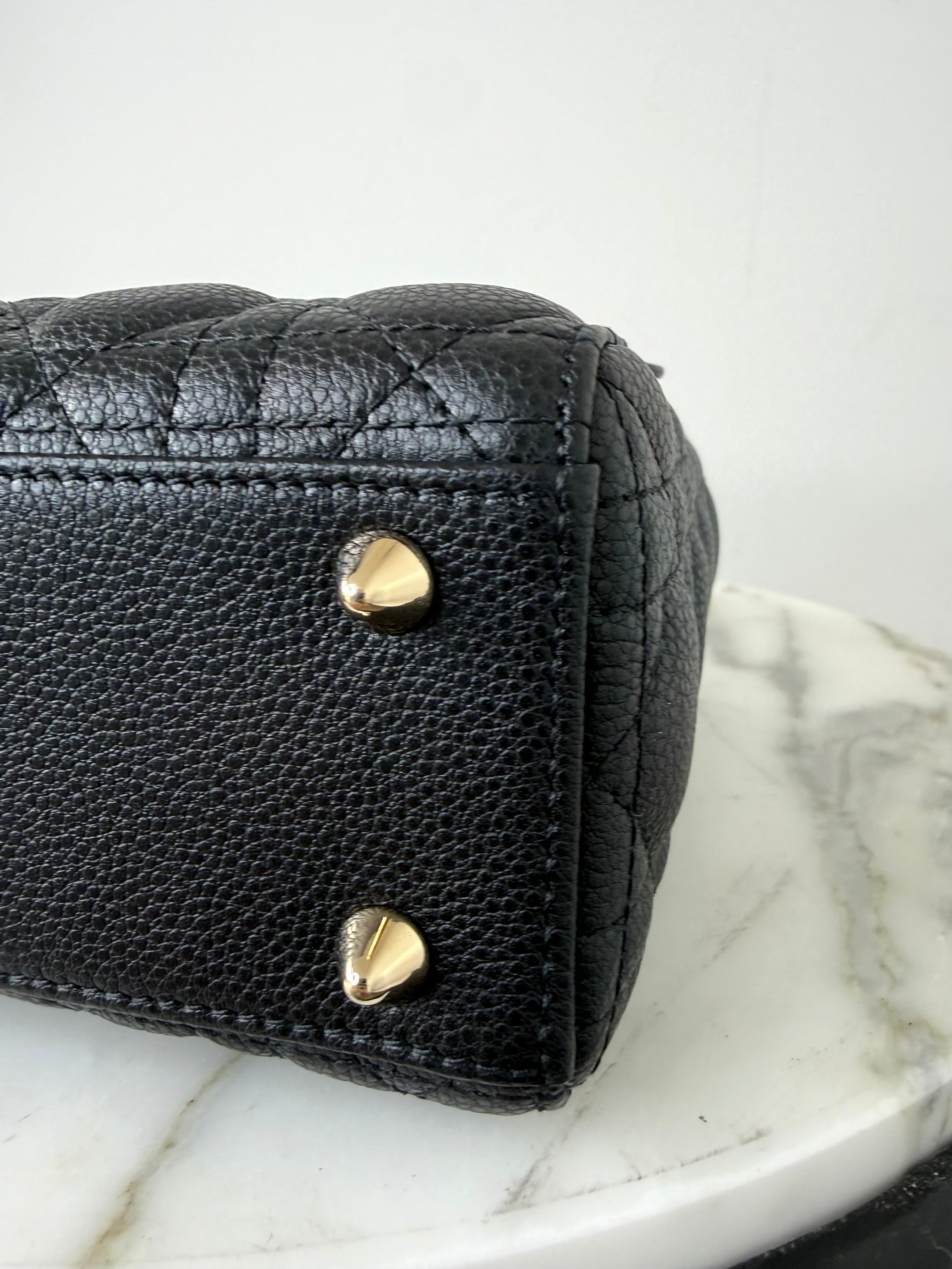 Dior Black Small Cannage Grained Calfskin Lady Dior Bag EXCELLENT CONDITION