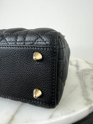Dior Black Small Cannage Grained Calfskin Lady Dior Bag EXCELLENT CONDITION