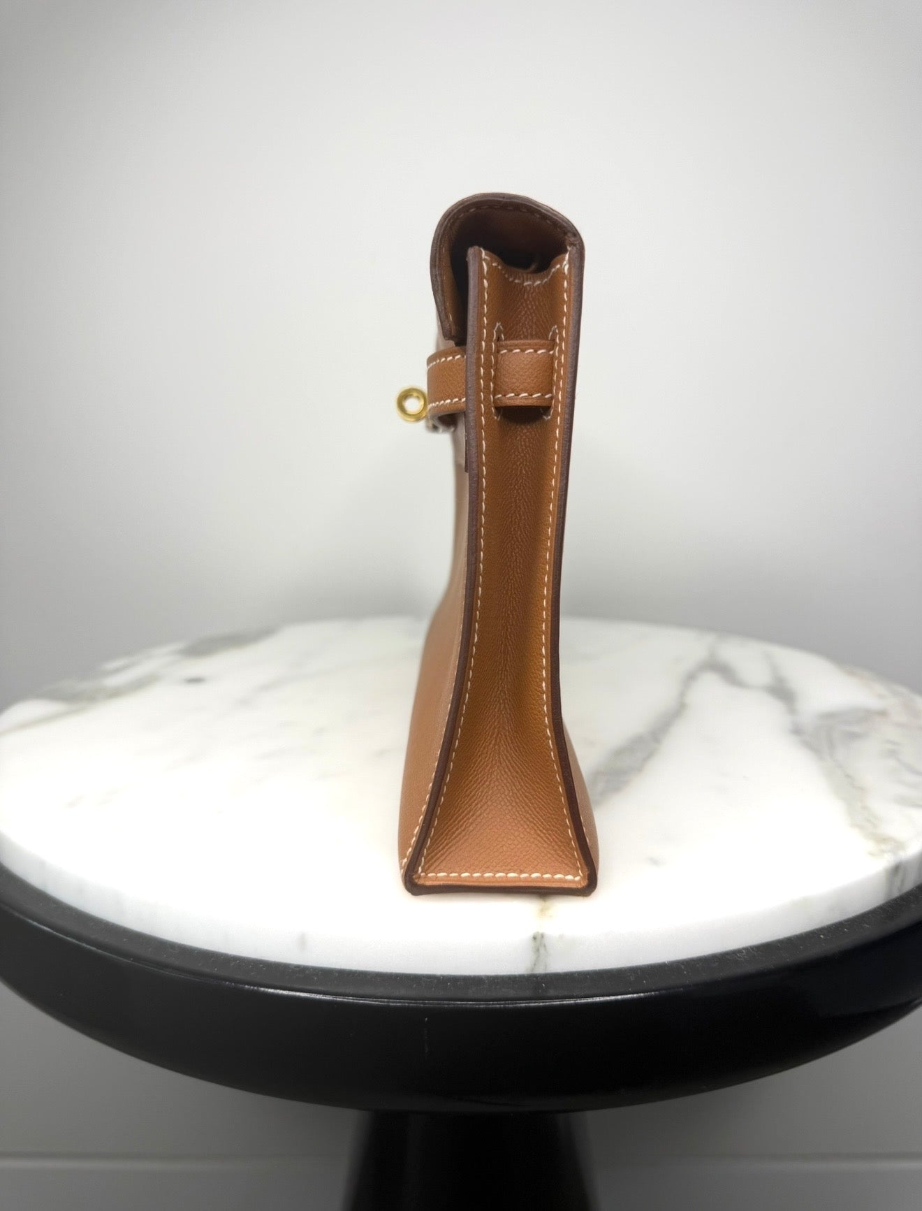 Gold Kelly Elan Madam Calfskin Shoulder Bag