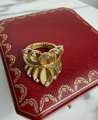 Yellow Gold Grain De Cafe Diamonds Ring￼
