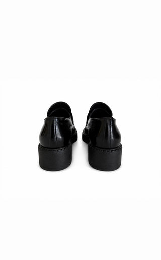 Black Platform Leather Loafers Like New Condition
