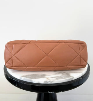 Caramel Medium Chanel 19 Flap Bag w Mixed Hardware   Like New Condition