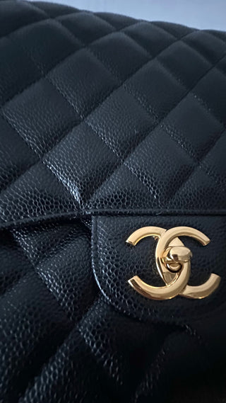 Black Caviar Jumbo Classic Flap Bag