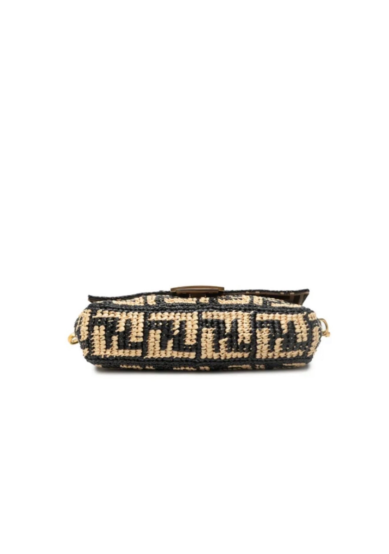 FENDI Raffia Zucca Baguette Satchel Like New Condition