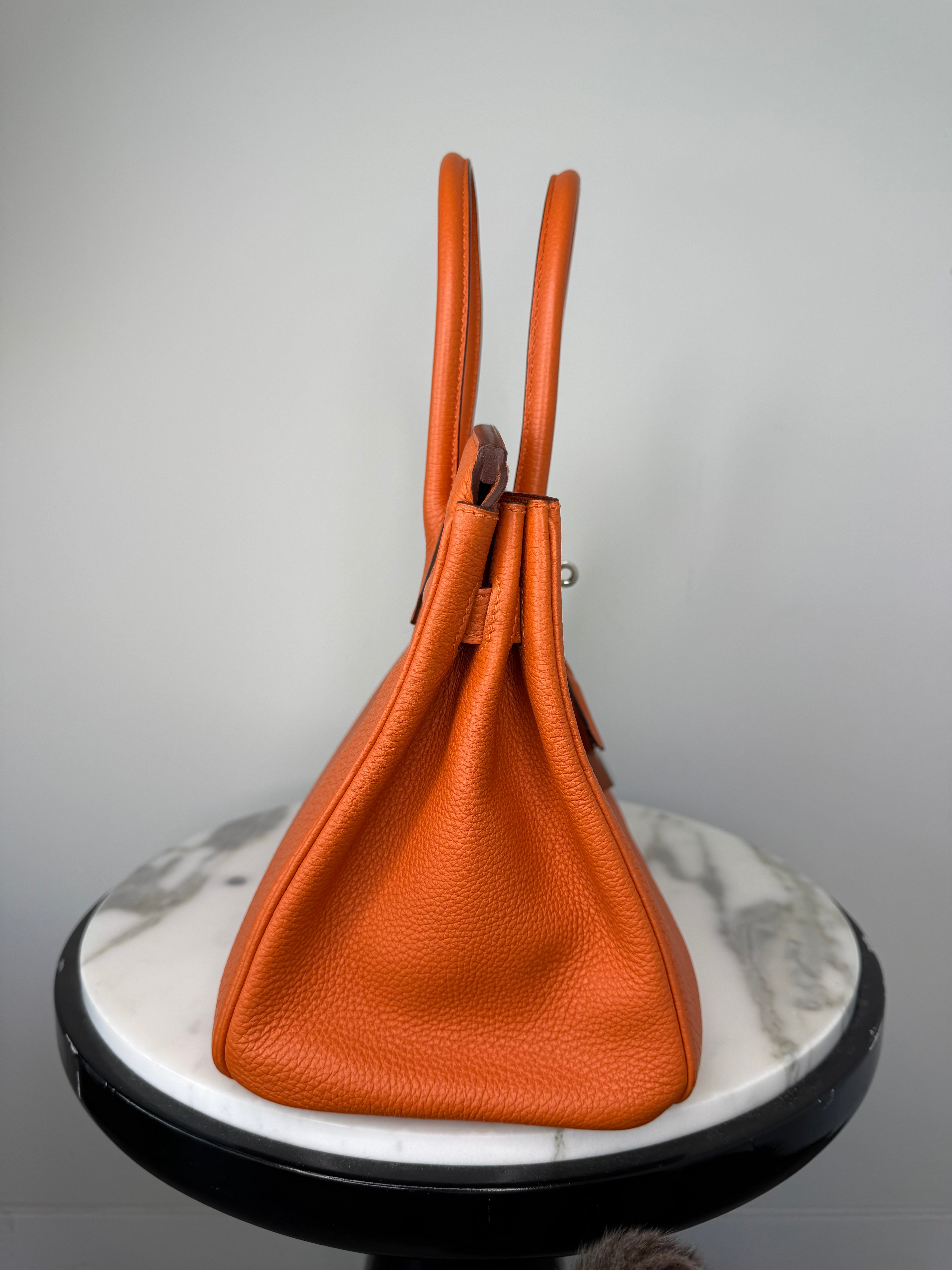Orange Birkin 30 Palladium Hardware Excellent Condition
