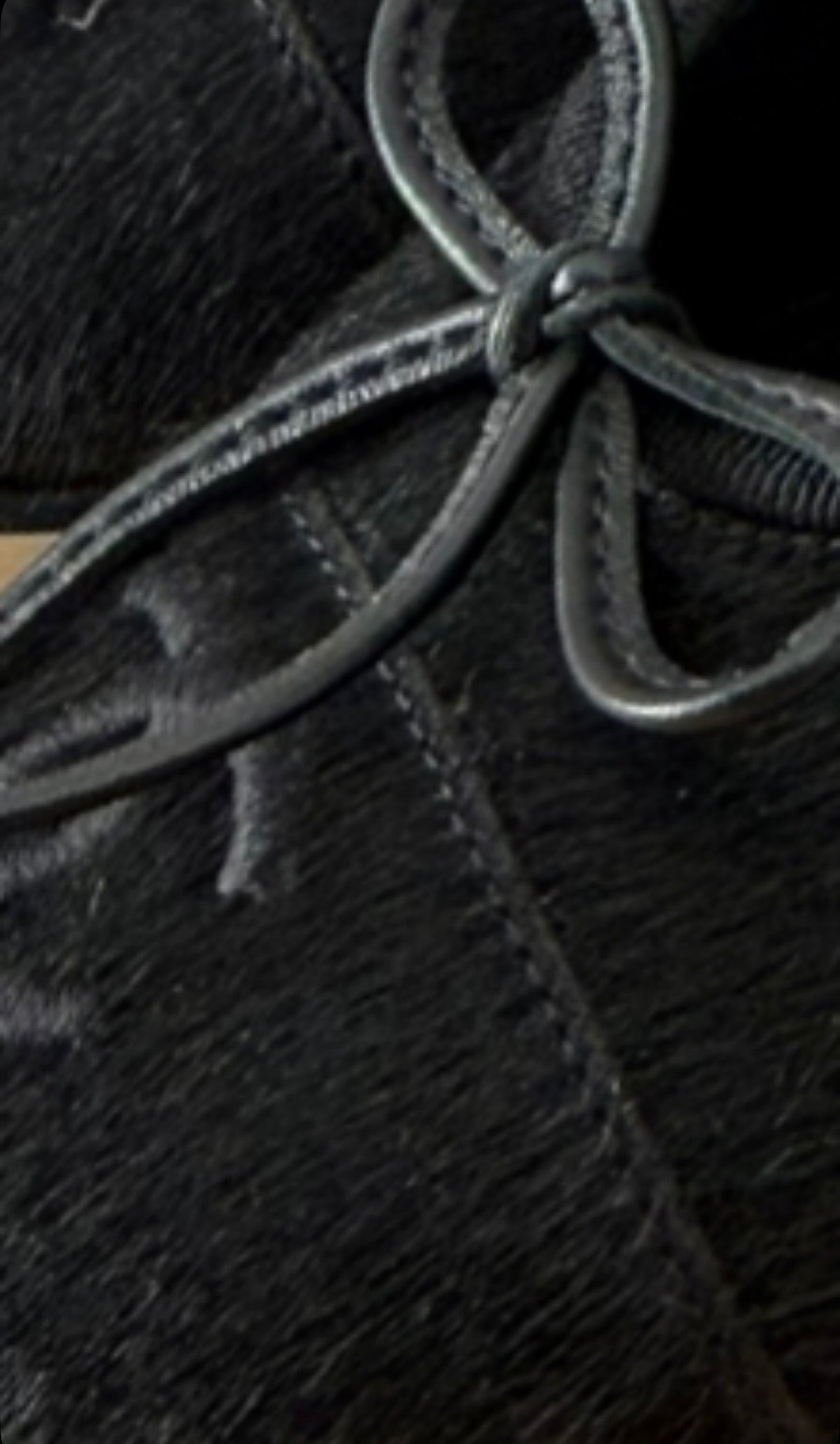 Black Pony Hair Ballet Flats