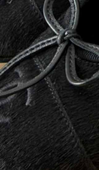 Black Pony Hair Ballet Flats