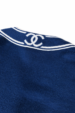 Chanel Iconic Navy Knit Cardigan