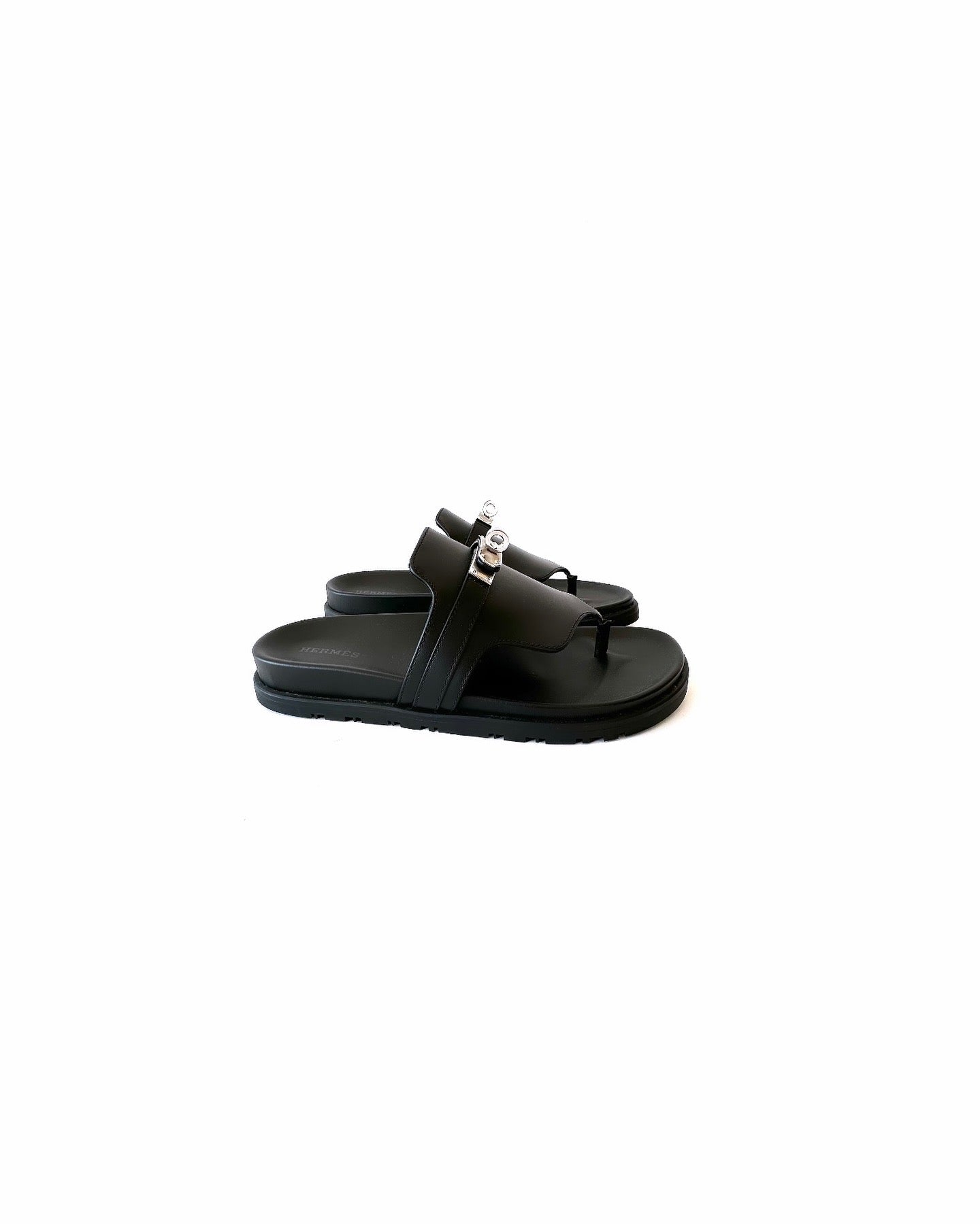 Black Leather Empire Sandals