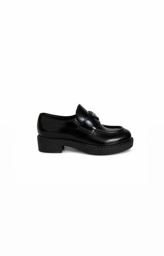 Black Platform Leather Loafers Like New Condition