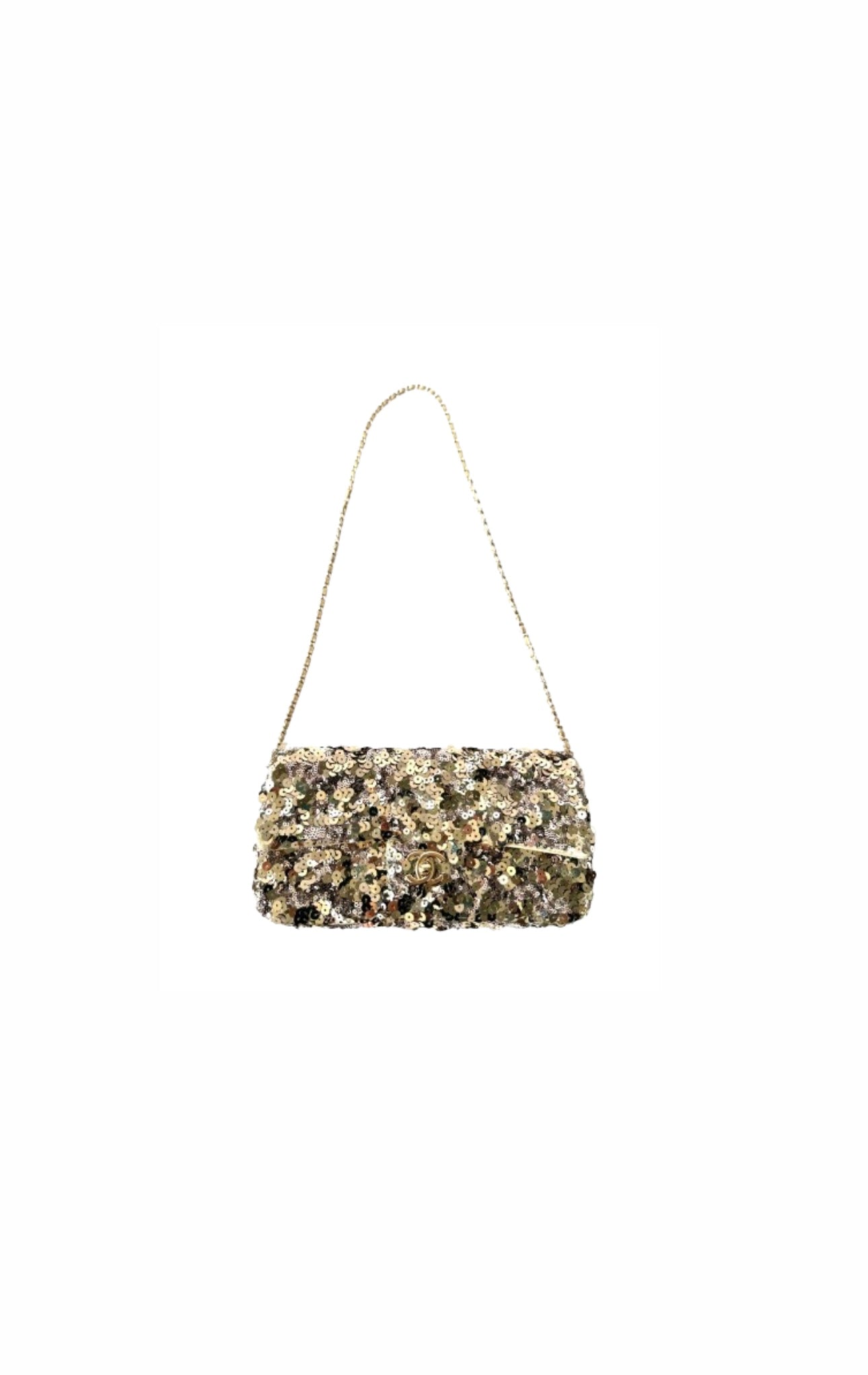 RARE Vintage Gold Sequin Small Flap Bag