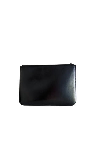 Black Shiny Calfskin Leather 19 Clutch Bag