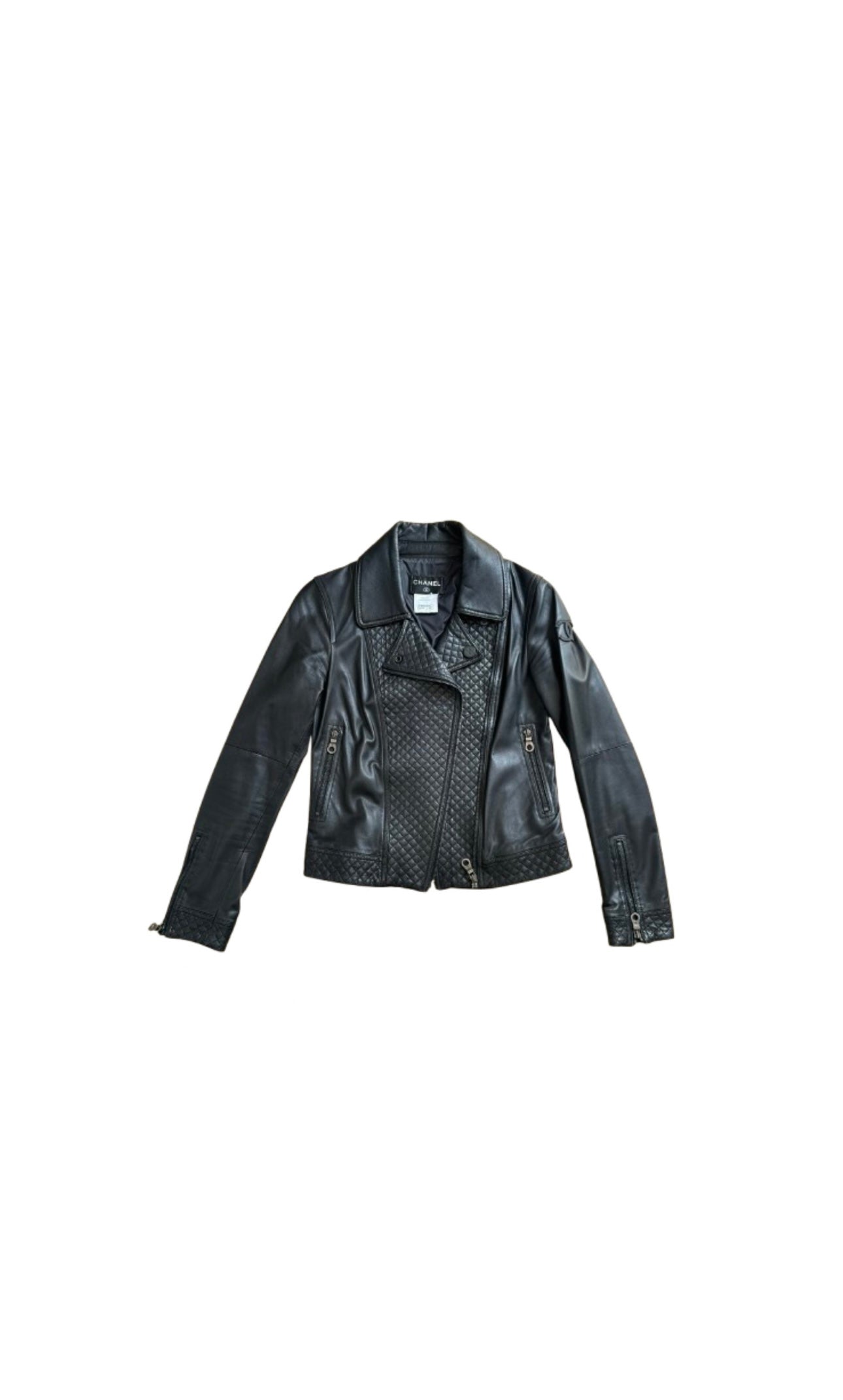 Black Lambskin Leather Biker Jacket