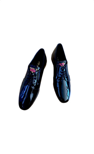 Prada Black Patent Leather Lace Up Shoes BRAND NEW